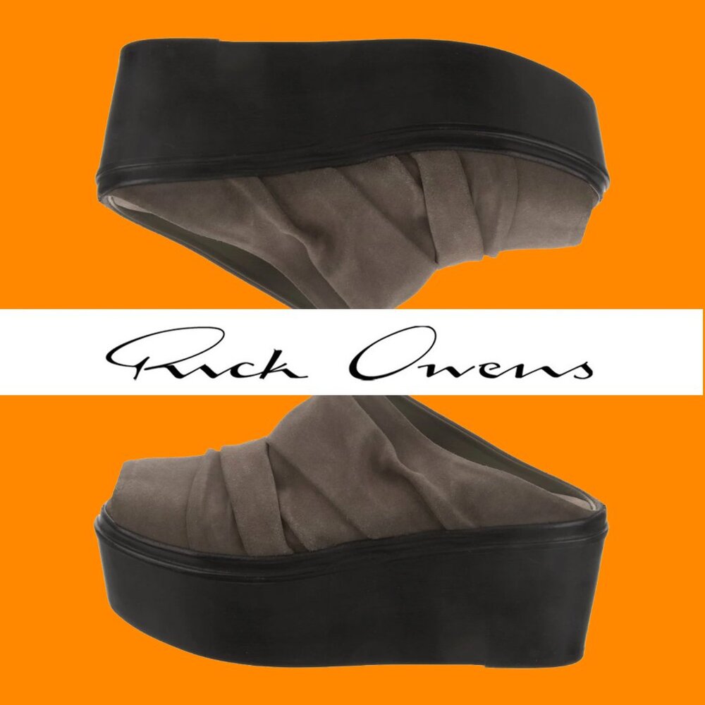 RICK OWENS SUEDE SLIDES